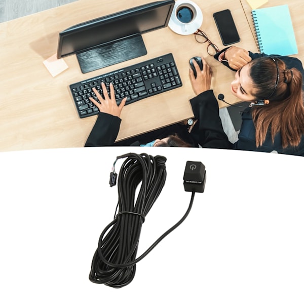 PC Power Button Extension External Flexibility PC Power Switch Power Supply Control Adapter Cable Computer Host Button 5meter/16.4ft