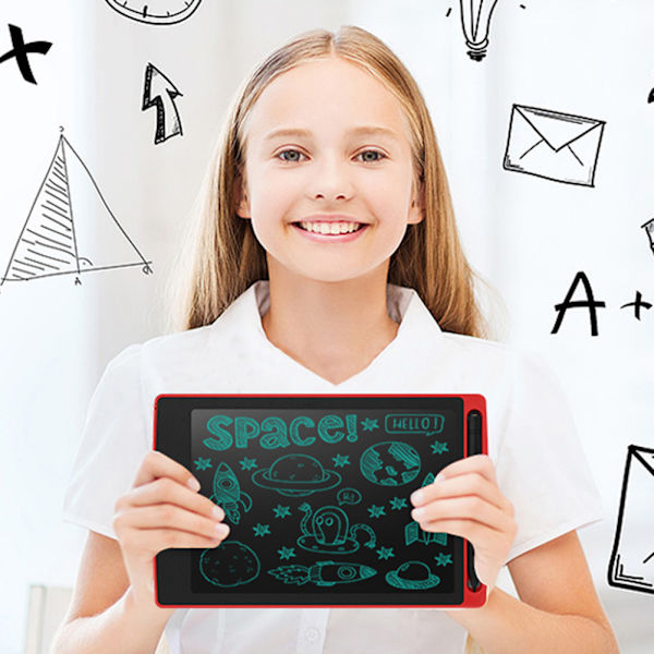 10 tommers LCD skrivebrett Slettbar gjenbrukbar elektronisk skrivetegning Doodle Board med penn for barn Voksne Blå
