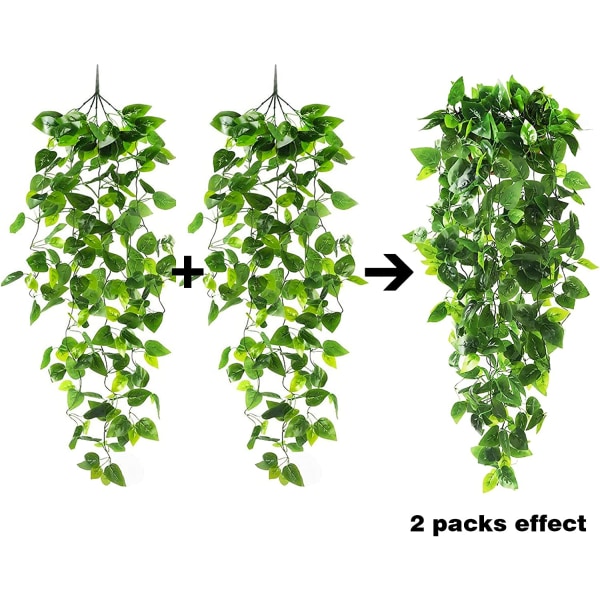 2 st konstgjorda hängande växter 3,6 fot konstgjord murgröna vinstock konstgjord murgröna