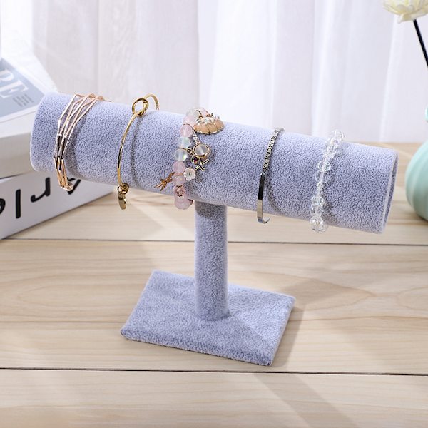 Smyckesdisplayställ Enkelt Modernt Armband Scrunchies Hållare för Hem Smycken Butik Showcase Grå Enstaka Rad