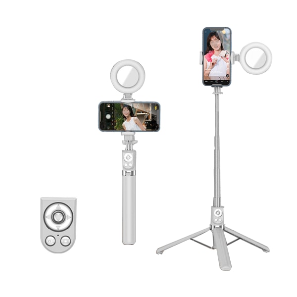 Udtrækkelig Selfie Stick med Tik Tok genopladelig trådløs