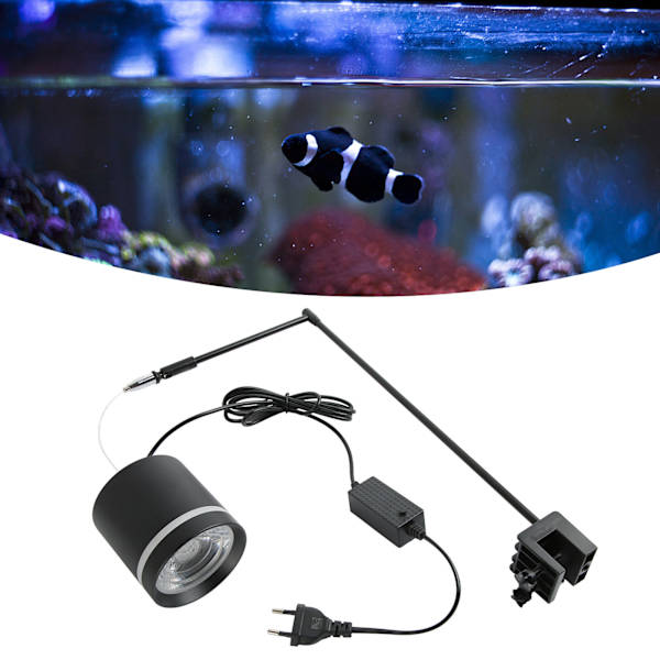 LED-akvarielampa med hög ljusstyrka, lamphållare för fiskakvarium, stativlampa för akvariedekoration, EU-kontakt 220-240 V