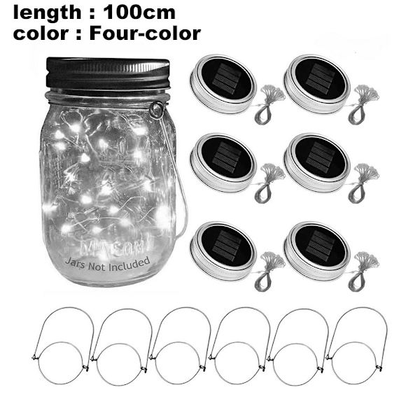 6-pak LED-lyskæde til glaslåg, 6 ophæng (glas ikke inkluderet)