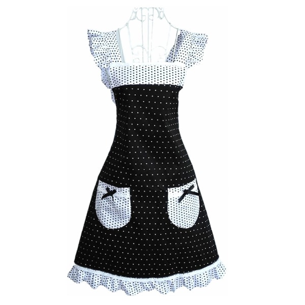 Fashion lace floral apron Frill Lace Polka Dot Kitchen Cooking