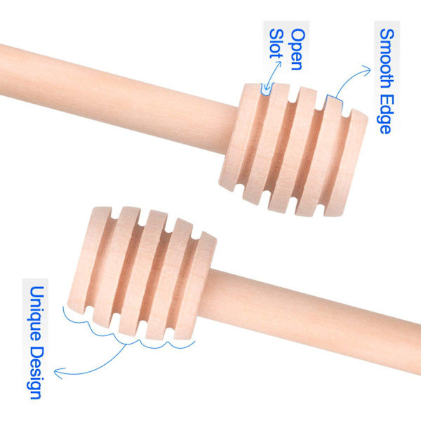 30 stk Mini Trehonning Dipper Pinner, 3 Tommers Server for Honningkrukke Dispense Drypp Honning