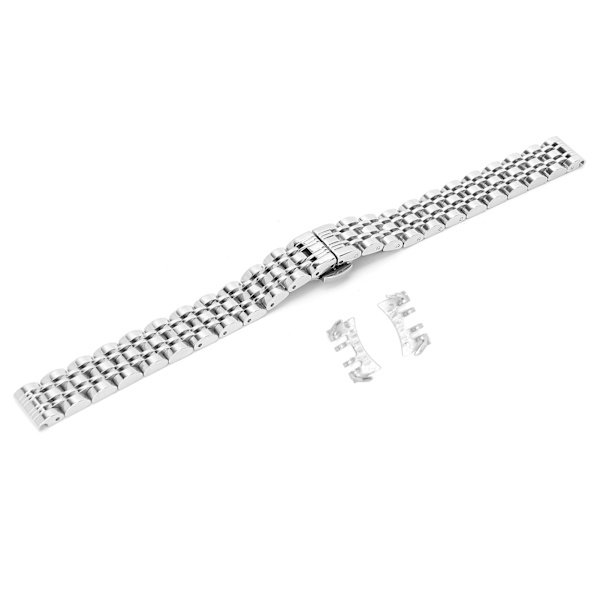 Fjärilslås i rostfritt stål för klockarmband, justerbar längd, 12 mm/0,5 tum
