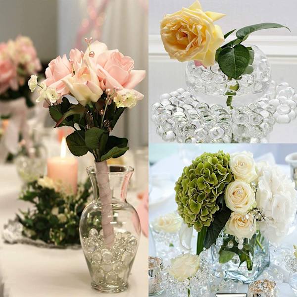 Vase Füller Perlen Edelsteine ​​Wassergel Perlen Wachsende Kristallperlen Hochzeit Herzstück Dekoration (Transparent）