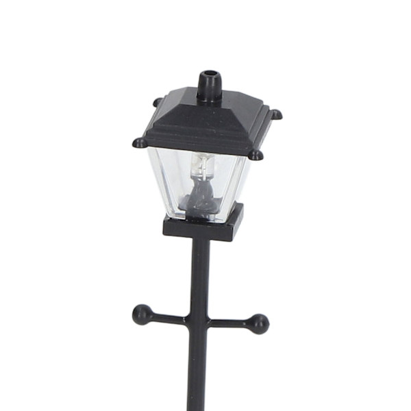 1/12 Skala Dukkehus Gatebelysning LED Miniatyr Dukkehus Gate Lampe for Dekorasjon Svart