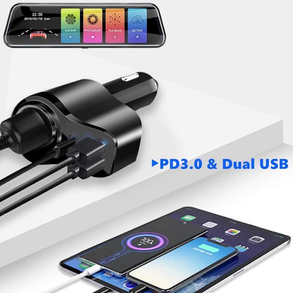 1 i 1 Billadapter PD 3.0 USB-fördelare