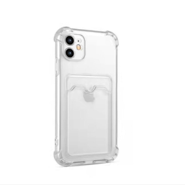 iPhone 11 -kotelo korttipidikkeellä, läpinäkyvä TPU