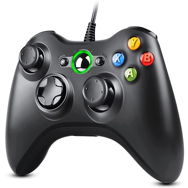 Kontroller for Xbox 360, Gamepad Joystick med kablet USB-kontroller for Microsoft Xbox 360 PC Windows 7/8/10/XP