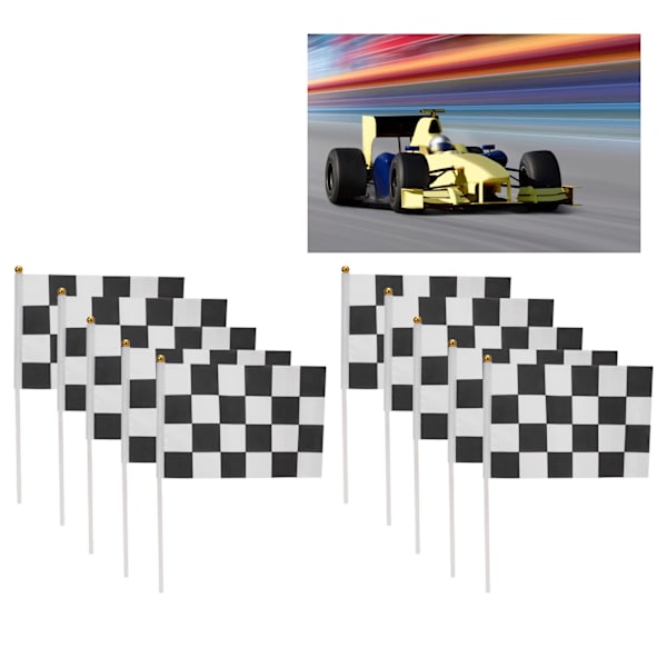 Rutiga flaggor svart och vit handviftande flaggor DIY dekoration för RC Racing Car Sportsaktiviteter Hemfest