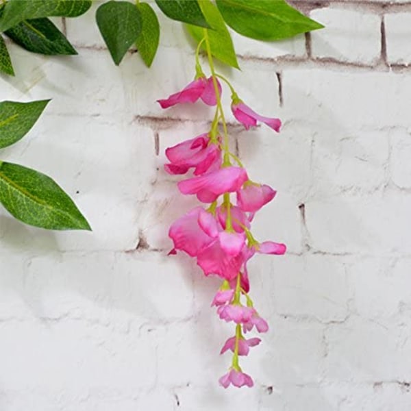 4st Simulerad Wisteria Flower Vine, Vacker, Rosa