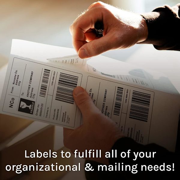 Premium Label Supply Hvide Klistermærke Adresse Etiketter – 2” X 4\" – Laser/Inkjet Kompatibel – (10 Etiketter/Ark), 100 Ark i Alt – 1000 Klæbende Etiketter