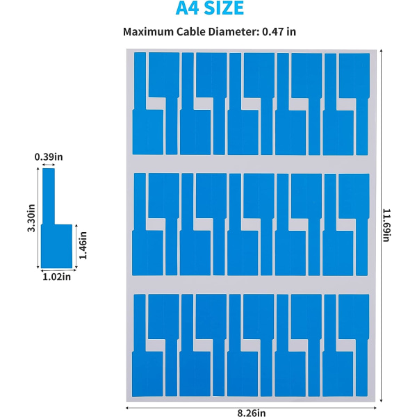 300 kaapelitarraa, 10 väriä johtotarrat Elektroniikkatarrat, vedenpitävä etikettilanka kaapelin hallintaan, itseliimautuvat johtotarrat Tunnisteet tulostettavat