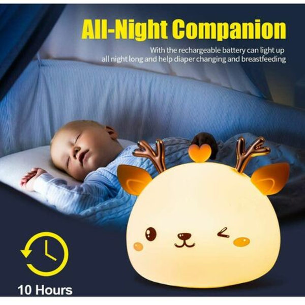 Baby nattlampa, uppladdningsbar LED-nattlampa för barn, sänglampa