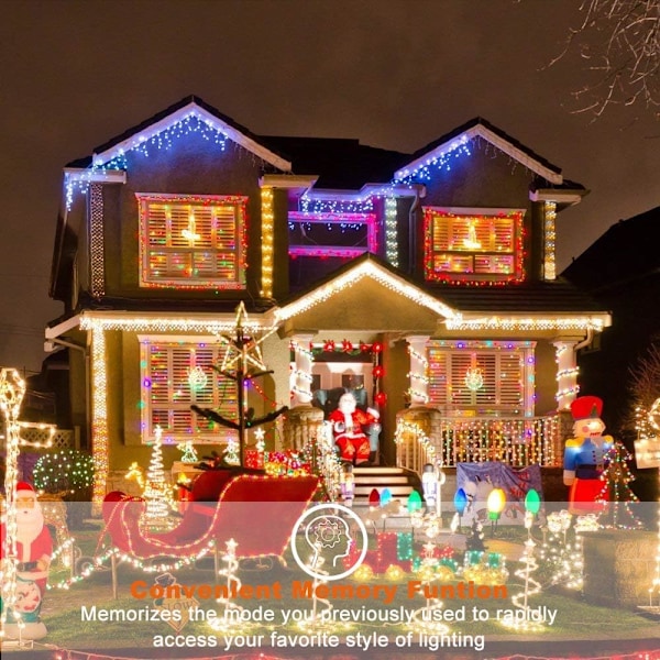 200 LED Slingor, Vattentäta Ljusslingor 20 Meter, 8 Lägen Med Minne, Enkel Installation, Värmehantering, Perfekt För Inomhus- och Utomhusdekoration