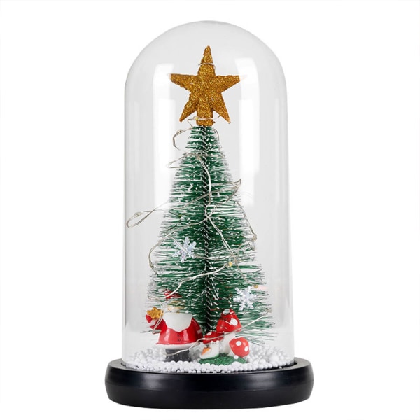 Juletræ i glaskuppel Lille juletræsbelysningsskrivebord