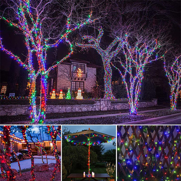 Solar String Lights 72ft 200 LED 8 Mønster Fairy Lights til Gard