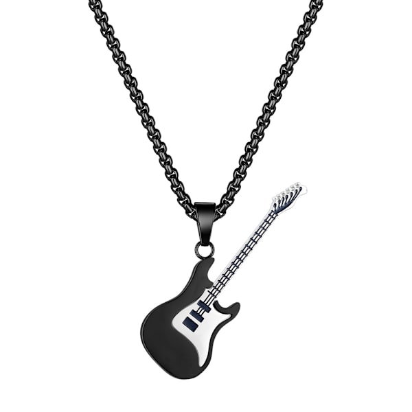 Luova persoonallisuus miesten kaulakoru Mini Rock Guitar Pendant Fashion Ruostumaton teräs kaulakoru