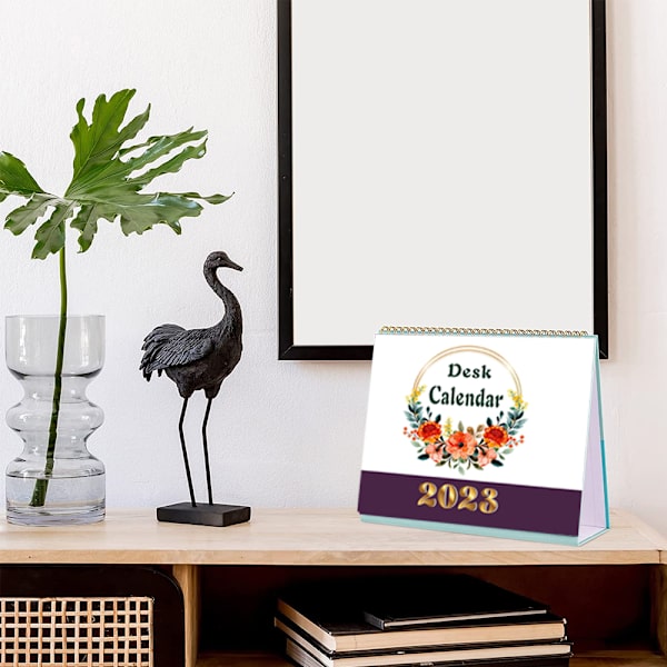 Liten skrivebords kalender 2023, bruk til desember 2023, stående skrivebord