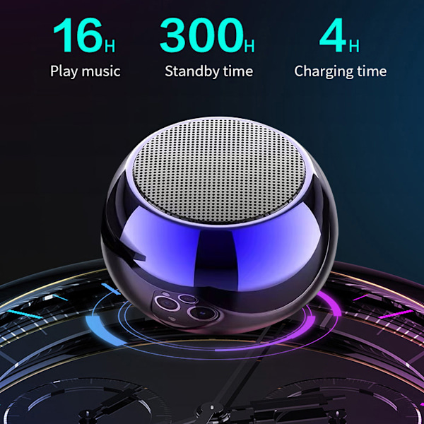 Trådløs Bluetooth Mini bærbar højttaler, Vandtæt trådløs bærbar højttaler med subwoofer