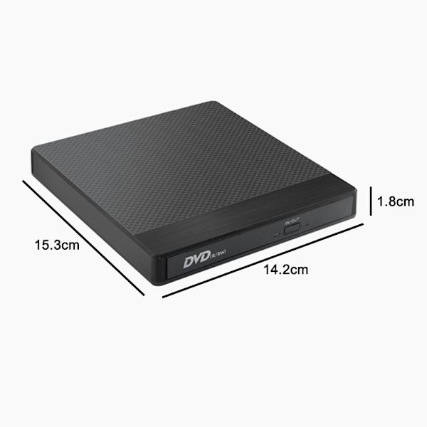 Extern DVD-enhet Typ-C, bärbar CD/DVD-spelare, brännare, skrivare med SD/TF-kortläsare för MacBook, bärbar dator, stationär dator, Windows, Mac OS