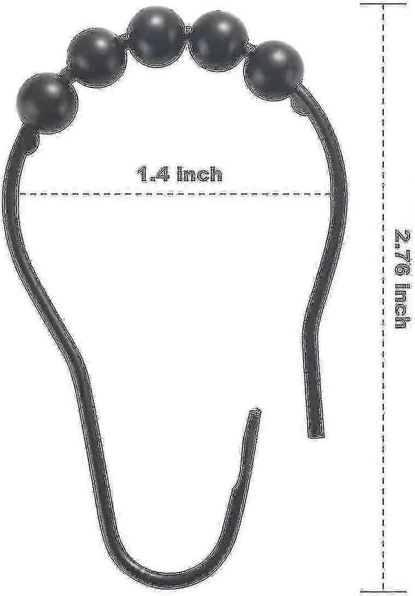 Duschdraperikrokar Ringar, Metall Duschdraperikrokar Ringar 12st Matte Black