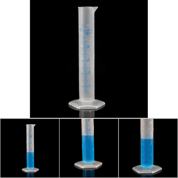 Mätcylindrar Glas 25ml Plastgraderad Cylinder Korrosionsbeständig