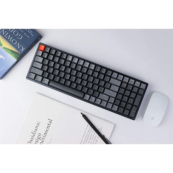 Langaton Bluetooth/ USB langallinen pelimekaaninen näppäimistö, kompakti 100 näppäimen RGB LED-taustavalaistu Gateronin ruskea kytkin N-näppäimellä, muovikehys Macille