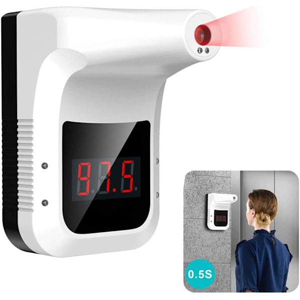 Infrared Thermometer Non-contact Digital K3 Thermometer, Wall Mounted Infrared Forehead K3 Thermometer with LCD Display