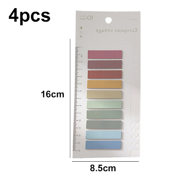 4-pack 800 st självhäftande indexflikar, transparenta