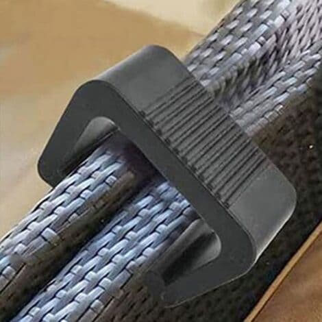 Sarja 10 erittäin vahvaa polyrottinki puutarhakalusteliitintä - Puutarhakalusteklipsit - Polyrattani - 5,25 cm[DB]