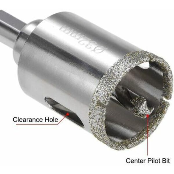 Diamant Glas Hulsavebor med Center Pilot Bit til