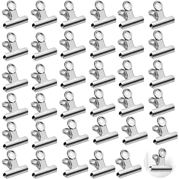 Clip clips, 35 Pack paper clips, metal photo clips, Office Binder Clips, for photos images, home kitchen, office supplies (Silver)