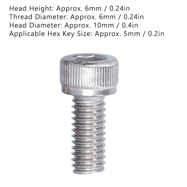 30 stk. Sekskantbolter med hode, A2‑70 304 Rustfritt Stål, Marinekvalitet, Festemateriale, M6x18