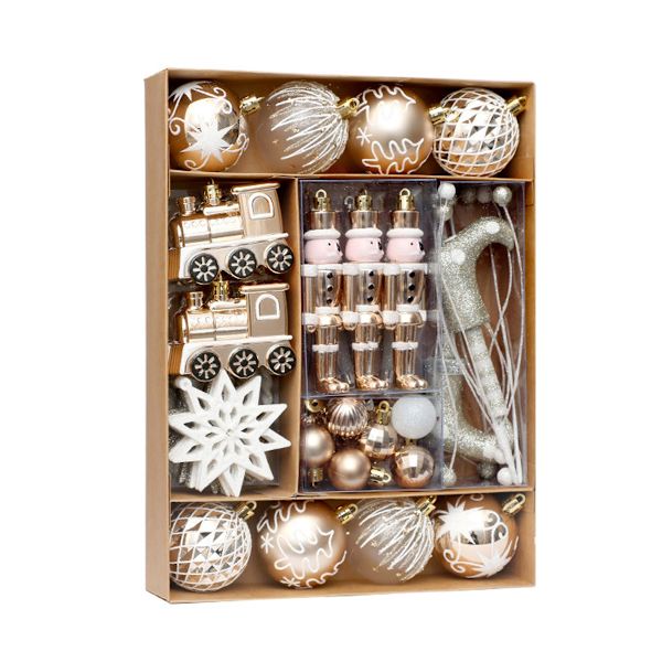 50 st set, splittringssäker julkula Light Champagne Gold