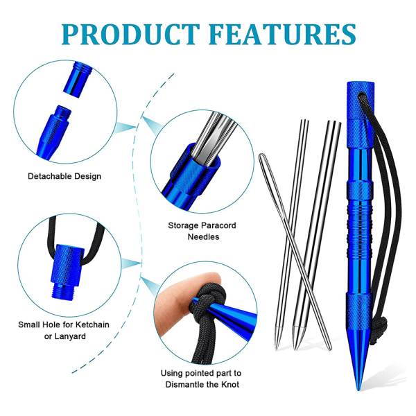 14 kpl Paracord- set, Paracord FID-nauhoitusneulat ja