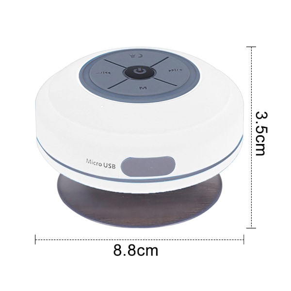 Vattentät Bluetooth LED-högtalare för dusch - kraftfulla sugkoppar