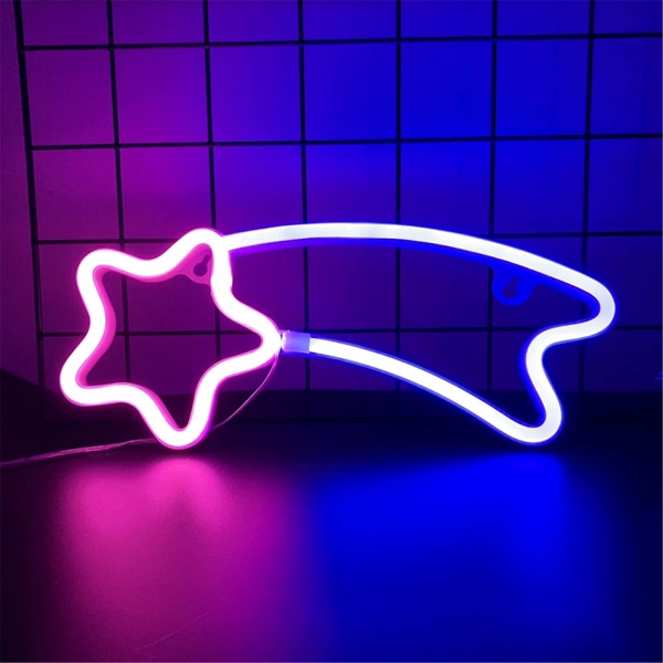 Meteor Neon Meteor Neon Skylt Stjärnvägglampa Batteridriven USB