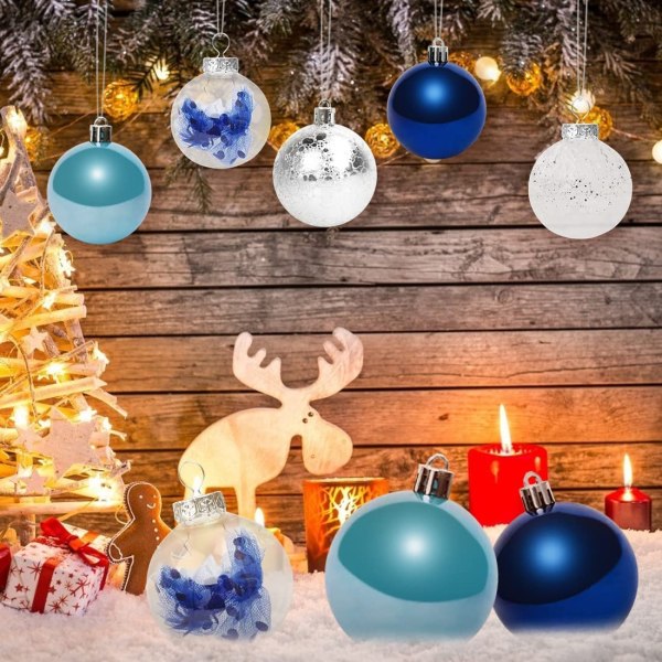 Blå julgranskulor, julgransdekorationer, dekorationskulor
