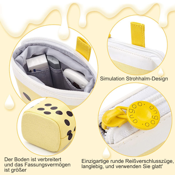 Case Zip, 2 i 1 case och pennhållare, case flickor, stående case, teleskopiskt case, pennhållare för tonåringar, studenter,
