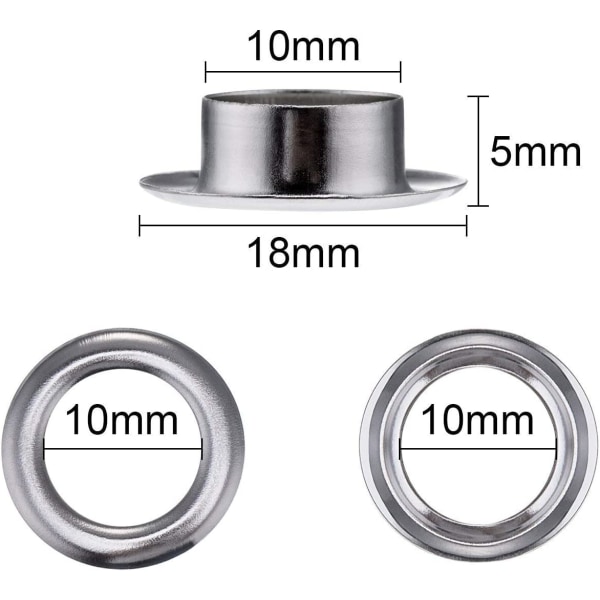 Øjesæt til presenning 12mm metaløjer med øje