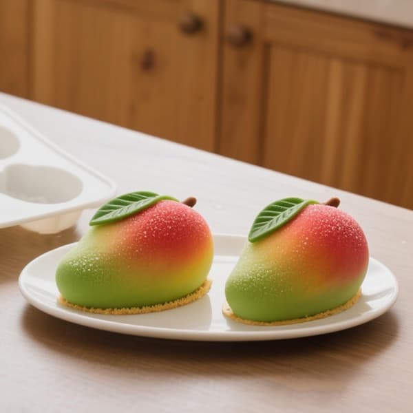 10-hullers silikoneform til mango til bagning af muffins og desserter
