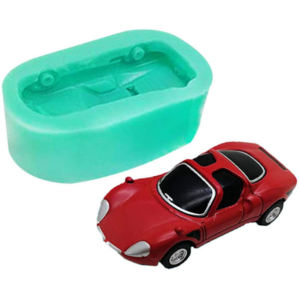 Silikonform Racing Car-formet Fondantform for DIY Baking Cake Making Soaps Candles Mold for Puddings Chocolate Cake