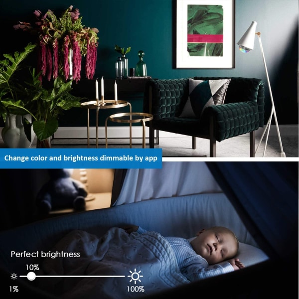 Älykäs polttimo Bluetooth-kaiuttimella Langaton ohjausvalo Monivärinen säätö Ääniaktivoitu älykäs polttimo $ Langaton sovellusmusiikkipolttimo