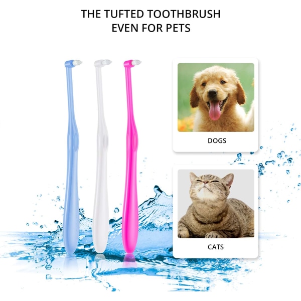 3 stycken Small Pet tandborste Tuftad tandborste End-Tuft