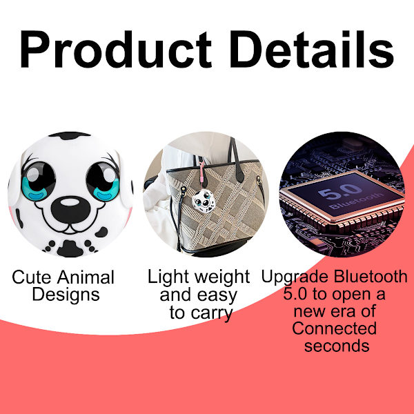 1 Bluetooth-højttaler trådløs sød mini panda, gris, hvalp bærbar lille stereo