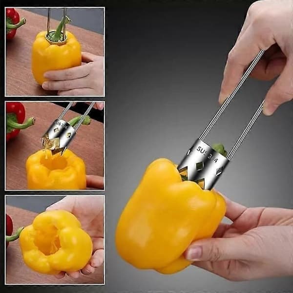 Fruit Corer, Fruit and Vegetable Corer, Stainless Steel Pepper Corer 1pc