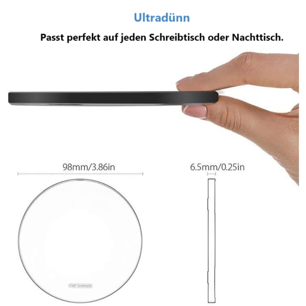 [2022 Nyaste] Snabb Trådlös Laddare, 20W Qi Snabb Trådlös Laddningsplatta Induktionsladdare med USB-C Kabel för Apple iPhone 13 12 11 XS X XR